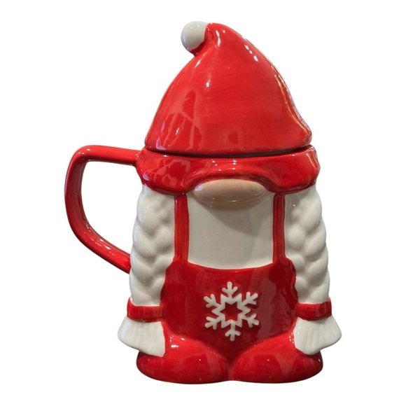 The Cellar Red Gnome Earthenware Mug with Lid, Exclusively For Macy's - Picture 6 of 14